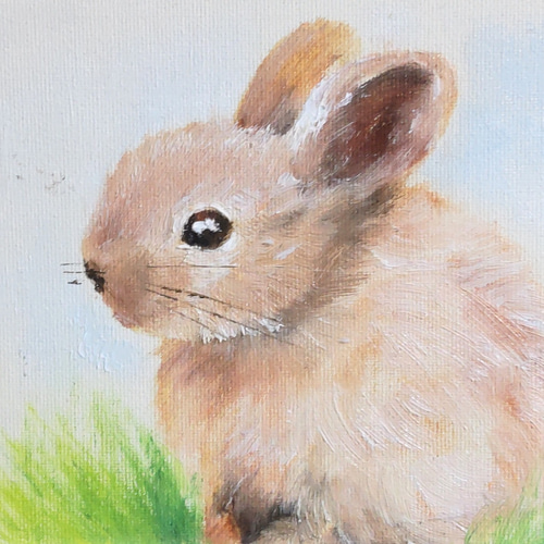 うさぎ〈油絵〉 絵画 Atelier kiyomi 通販 12551001|Creema うさぎ〈油絵〉 絵画 Atelier kiyomi 通販 12551001|Creema
