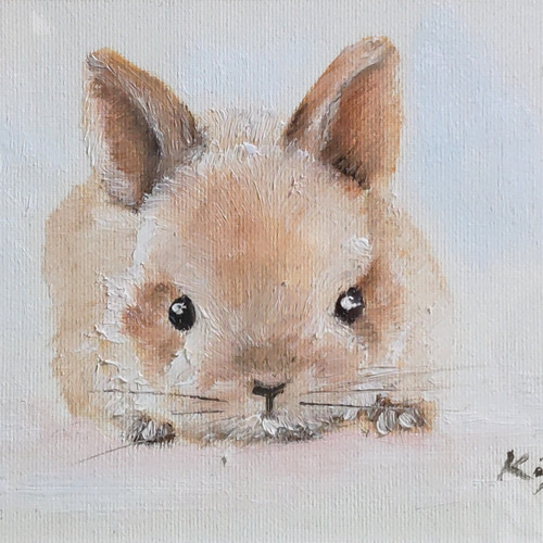 うさぎ〈油絵〉 絵画 Atelier kiyomi 通販 12551010｜Creema