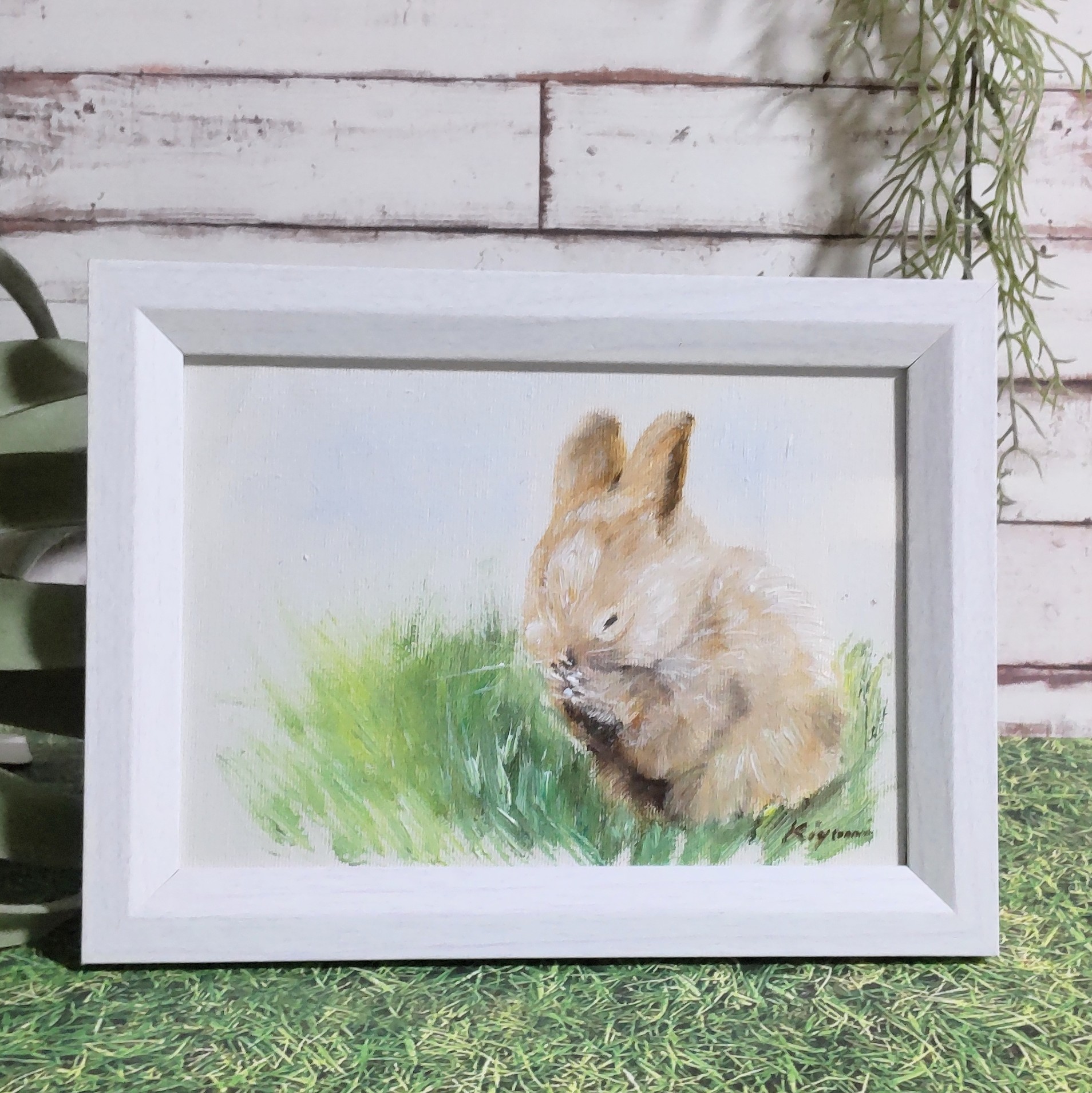 サ*ウ様 「re: rabbit」 油絵　うさぎ サ*ウ様 「re: rabbit」 油絵 うさぎ - メルカリ