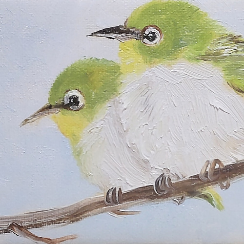 絵画L メジロ 絵画 Atelier kiyomi 通販 12798963｜Creema(クリーマ)