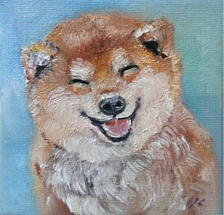 油絵 専用 穏やかなお利口さんの柴犬 見本 油絵 専用 穏やかなお利口