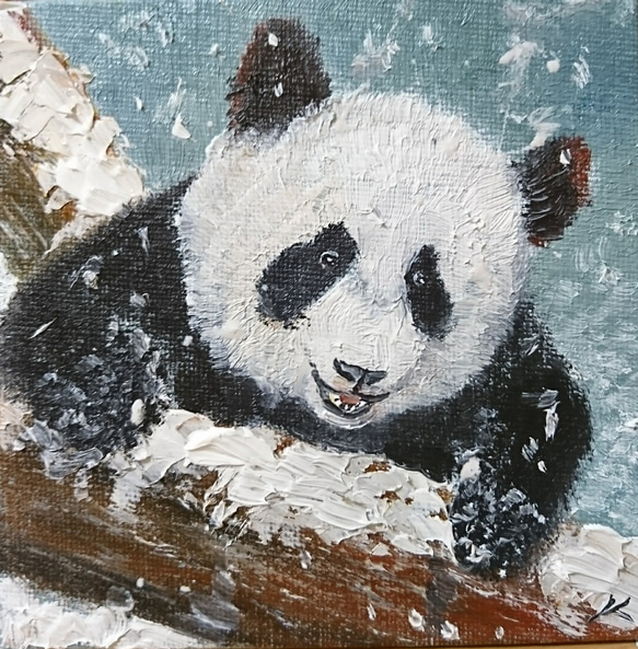 パンダさんの雪遊び   《販売済・在庫なし》 2枚目の画像