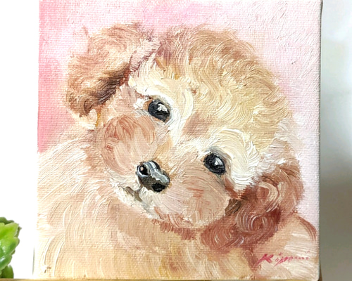 トイプードル ツインズ 水彩画 落ちつき 犬 原画