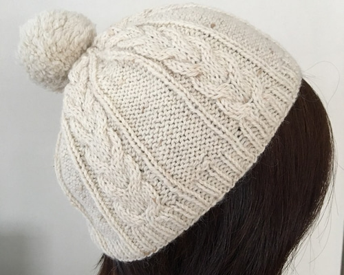 値下げ！アラン模様のニット帽 ニット帽・ビーニー **putie maman