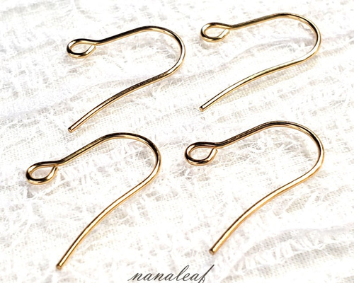 高品質 ステンレス ピアスフック 10個 ◇ U字 ゴールド ワイヤー