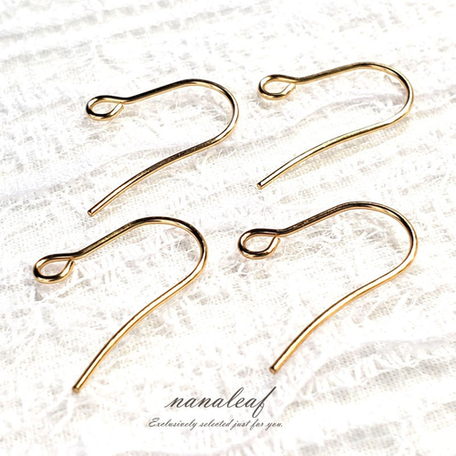 高品質 ステンレス ピアスフック 10個 ◇ U字 ゴールド ワイヤーピアス