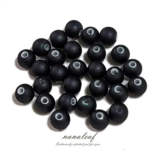 マットビーズ 4-8mm 選べるサイズ ◇ ブラック ◇ 高品質 つや消し 両