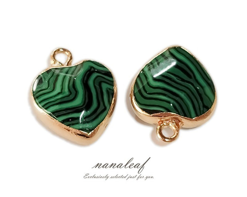 おまとめ品マラカイトハートペンダントトップ