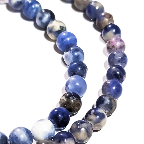 12粒】天然石 ソーダライト 6mm ラウンド ◇ BST00075-6B 天然石