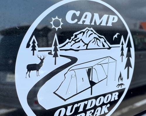 キャンプ アウトドア ステッカー 11センチ マウンテン アウトドア ステッカー キャンプ CAMP かっこいい