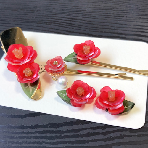 コロンと可愛い椿のヘアピンセット ヘアピン リンクス 通販 11250983