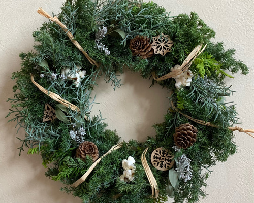 針葉樹香るフレッシュリース①ナチュラル クリスマスリース ウィンター