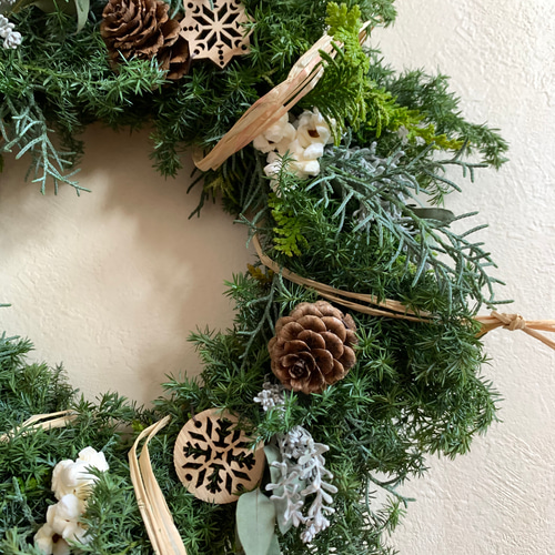 針葉樹香るフレッシュリース①ナチュラル クリスマスリース ウィンター