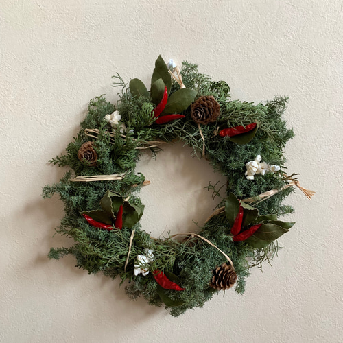 針葉樹香るフレッシュリース①ナチュラル クリスマスリース ウィンター