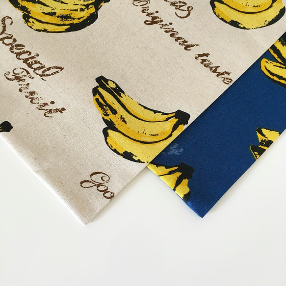 2枚組Bananasクッションカバーセット(Ivory×Navy) 2枚目の画像