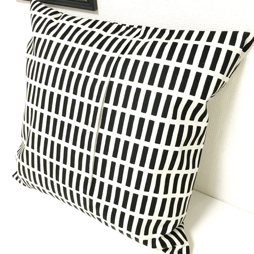 送料無料】2枚組北欧柄Monotoneクッションカバーセット(格子柄×白黒