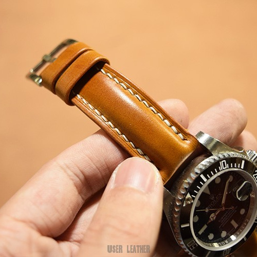受注製作 新喜皮革コードバン 無双仕立て 時計ベルトオーダー 受注製作 新喜皮革コードバン 無双仕立て 時計ベルトオーダー