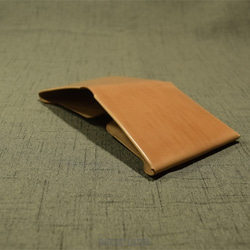 受注製作　カードポケット×2　新喜皮革コードバン　ミニマム財布　生成りカラー　オーダーメイド 10枚目の画像