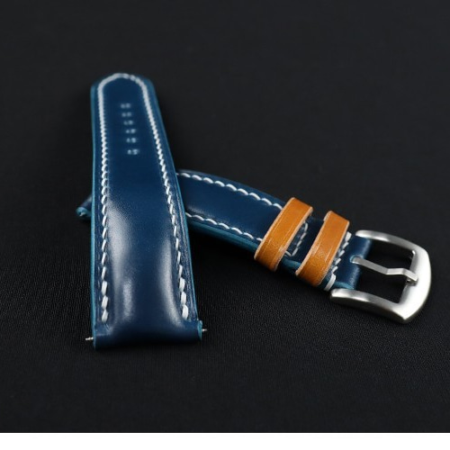 受注製作 新喜皮革コードバン 無双仕立て 時計ベルトオーダーメイド