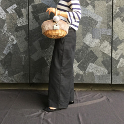 【在庫一掃セール】　超特価　ファー付きかごバッグ　ふわふわかごバッグ　秋冬バケツ型かごバッグ 5枚目の画像