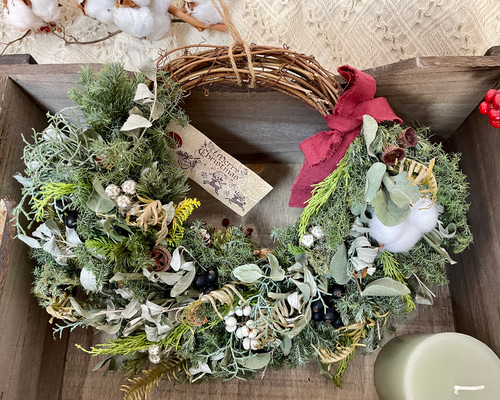 早期割引中 クリスマスリース ドライフラワーリース 早期割引中 クリスマスリース ドライフラワーリース