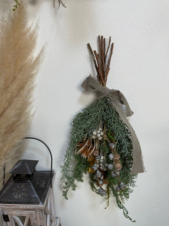 送料無料B102ドライフラワースワッグ ネイティブフラワースワッグ 冬  