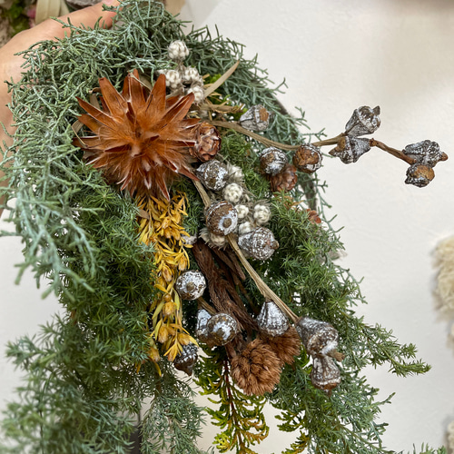 送料無料B102ドライフラワースワッグ ネイティブフラワースワッグ 冬