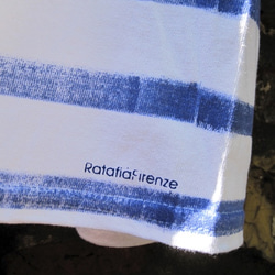 イタリア・手染めTシャツ【ストライプ 青 L】 Ratafià Firenze 2枚目の画像