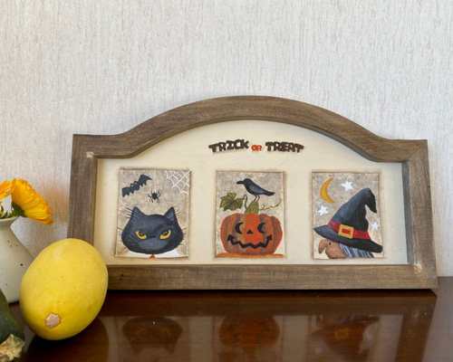 【トールペイント】ち手描きハロウィンプレート トールペイント＊ハロウィンプレート2022 その他インテリア雑貨
