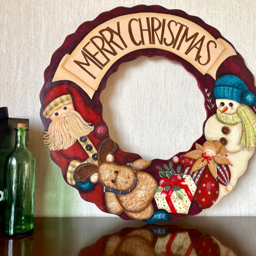 クリスマス用トールペイント絵皿