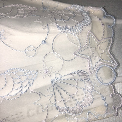 ラスト211 不織布マスクカバー　刺繍チュールレース　肌面✨高級シルク 3枚目の画像