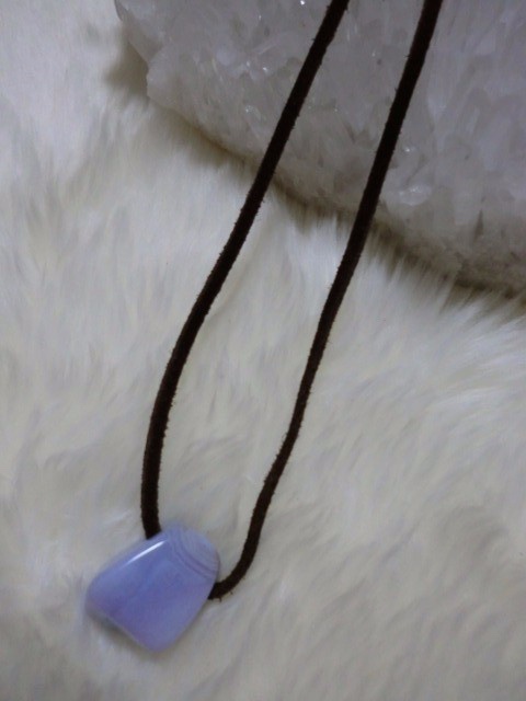 タンブルストーンネックレス ブルーレースアゲート