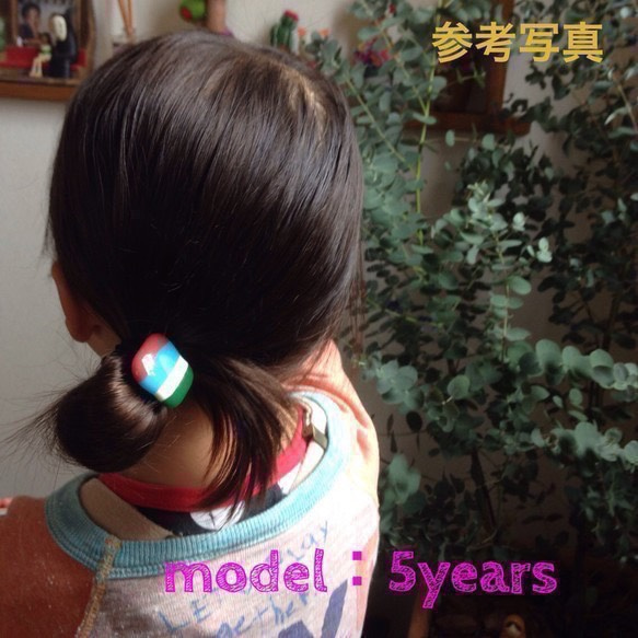 しましま ヘアゴム ゴム交換可 5枚目の画像