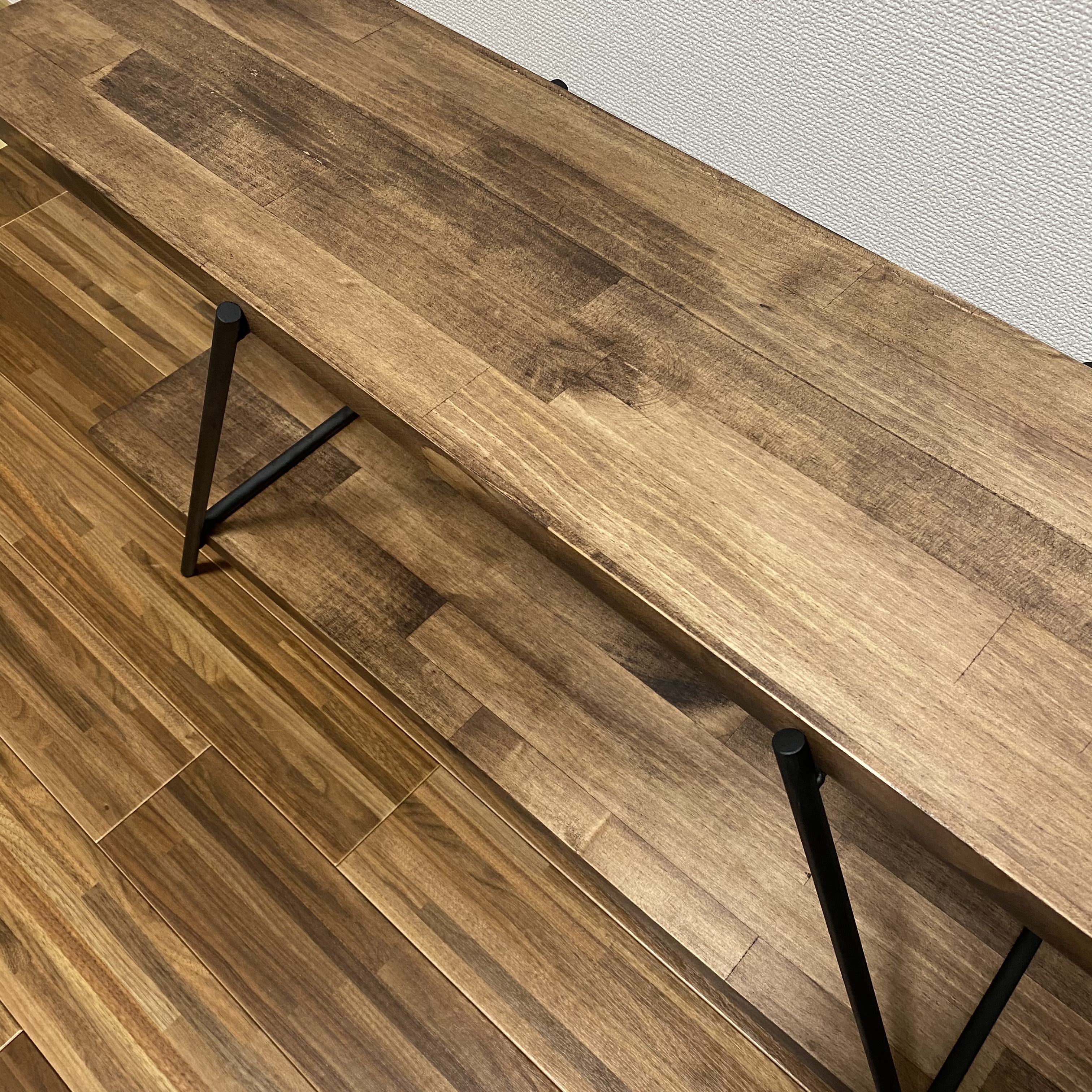 アイアン家具　ラダーシェルフ　2段  アイアンレッグ　家具　ラック　鉄脚　シェルフ　インテリア　おしゃれ　棚