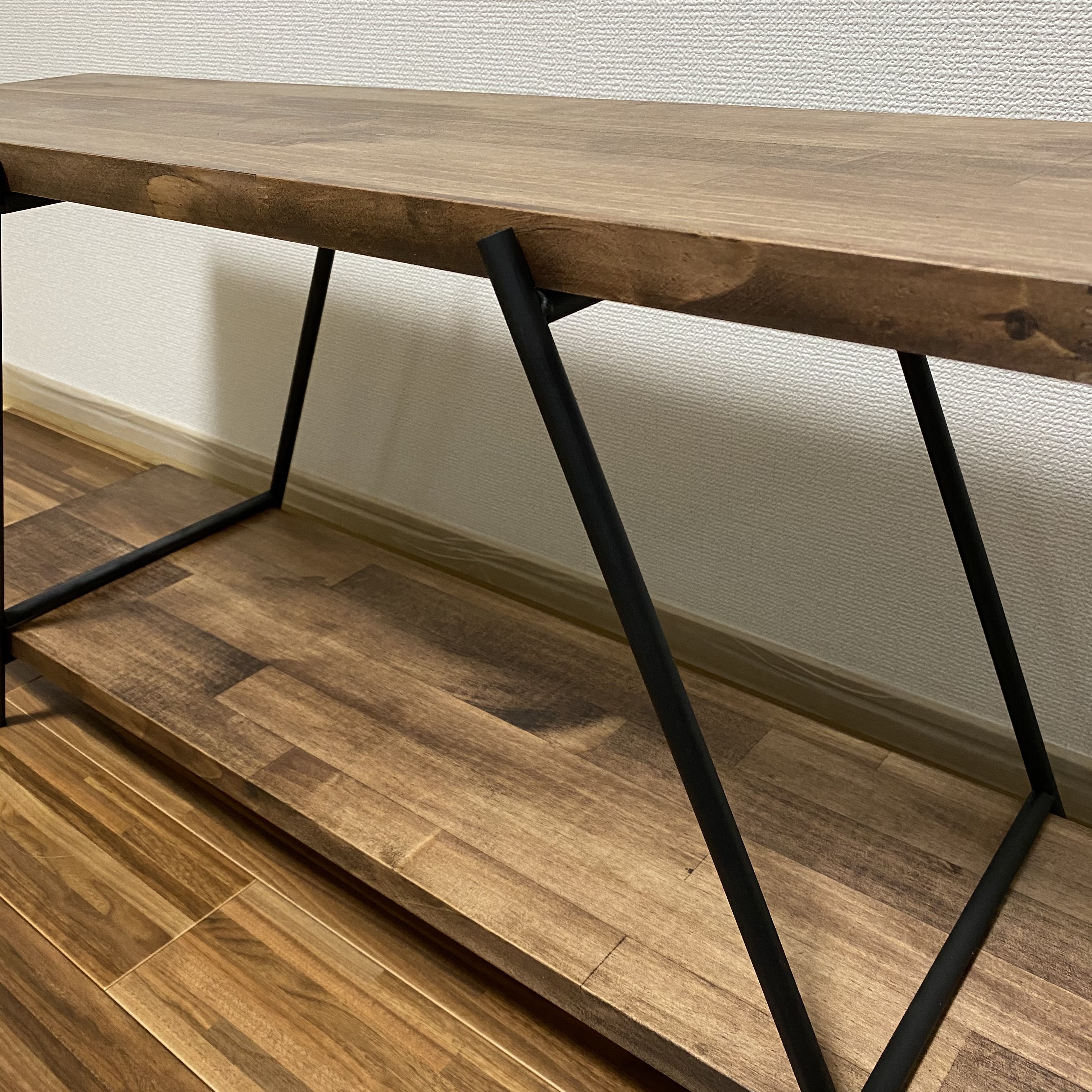 アイアン家具　ラダーシェルフ　2段  アイアンレッグ　家具　ラック　鉄脚　シェルフ　インテリア　おしゃれ　棚