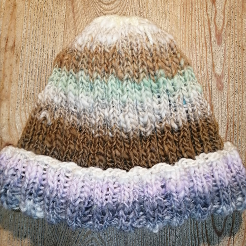 グラデーション ウールニット帽 野呂英作さん毛糸 ニット帽・ビーニー
