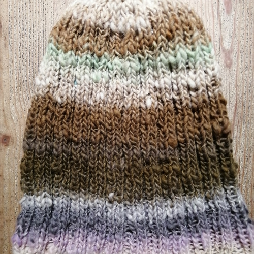 ☆ゆったり後ろに垂れるニット帽 グラデーションウール☆9 ☆ゆったり後ろに垂れるニット帽 グラデーションウール☆2