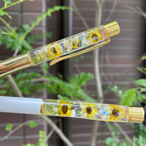 小桜インコ】〜❄︎蓄光ハーバリウムボールペン❄︎〜❤︎向日葵❤︎Green 