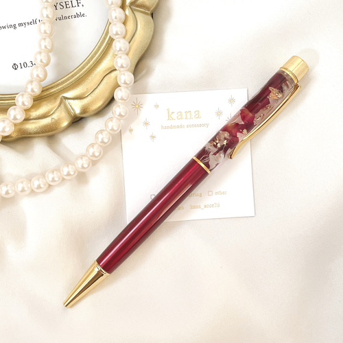 名入れ可能♡薔薇のハーバリウムボールペン プレゼント ギフト