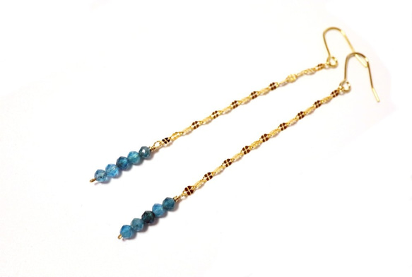 【特集掲載】不朽の輝き/ブルーアパタイト ピアス TIMELESS GLOW Blue apatite  P0103 4枚目の画像