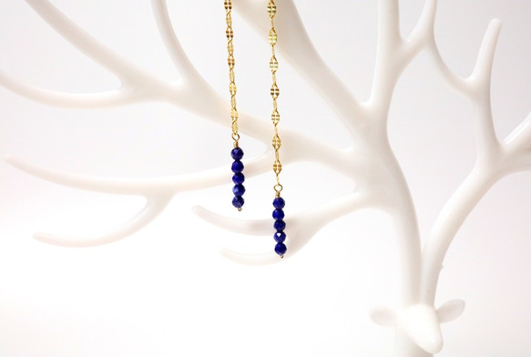 【18K変更可】TIMELESS GLOW Lapis lazuli pierce P0104 第3張的照片