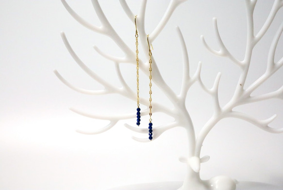 【18K変更可】TIMELESS GLOW Lapis lazuli pierce P0104 第4張的照片