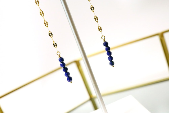 【18K変更可】TIMELESS GLOW Lapis lazuli pierce P0104 第6張的照片