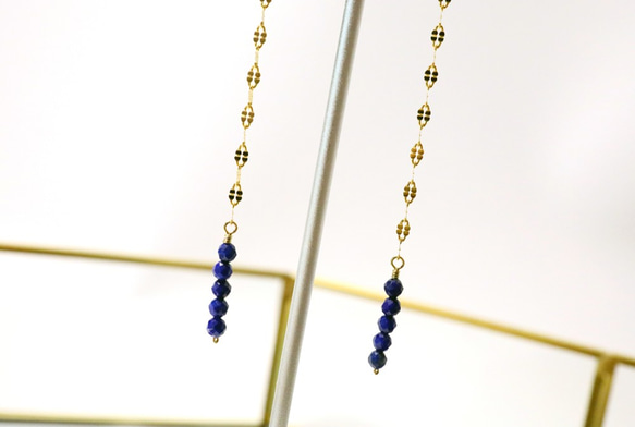 【18K変更可】TIMELESS GLOW Lapis lazuli pierce P0104 第7張的照片