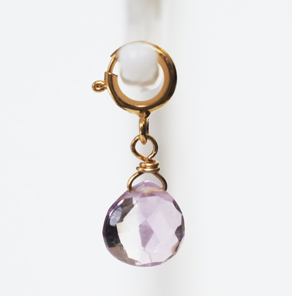 [14KGF]珠寶粉紅紫水晶和埃塞俄比亞蛋白石馬龍切工項鍊N0022 第2張的照片