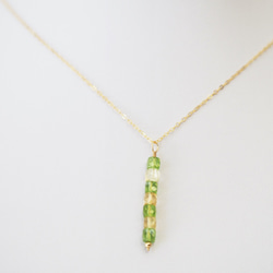 [14KGF] Citrine & Peridot Citrus cube necklace B0066 第2張的照片