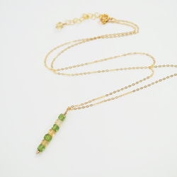 [14KGF] Citrine & Peridot Citrus cube necklace B0066 第3張的照片