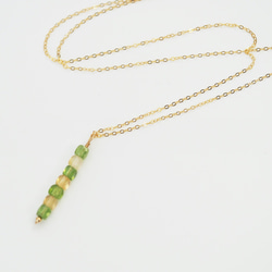 [14KGF] Citrine & Peridot Citrus cube necklace B0066 第1張的照片