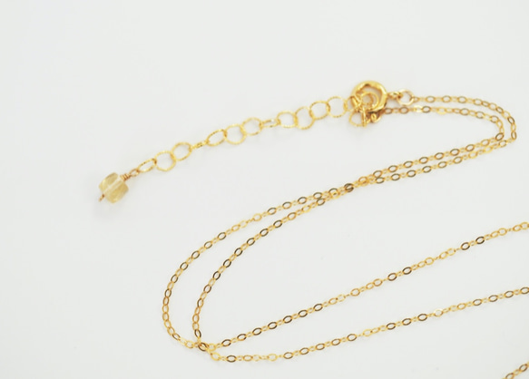 [14KGF] Citrine & Peridot Citrus cube necklace B0066 第5張的照片