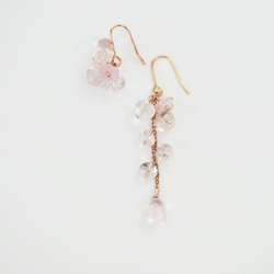 高品質玫瑰石英粉紅色公主耳環〜愛與美麗之石P0132 第4張的照片